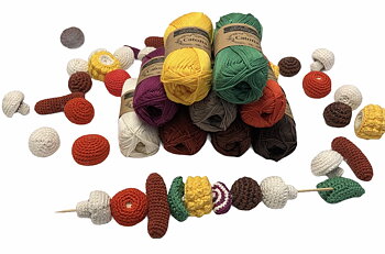 Mönster med garn till grillspett *större*