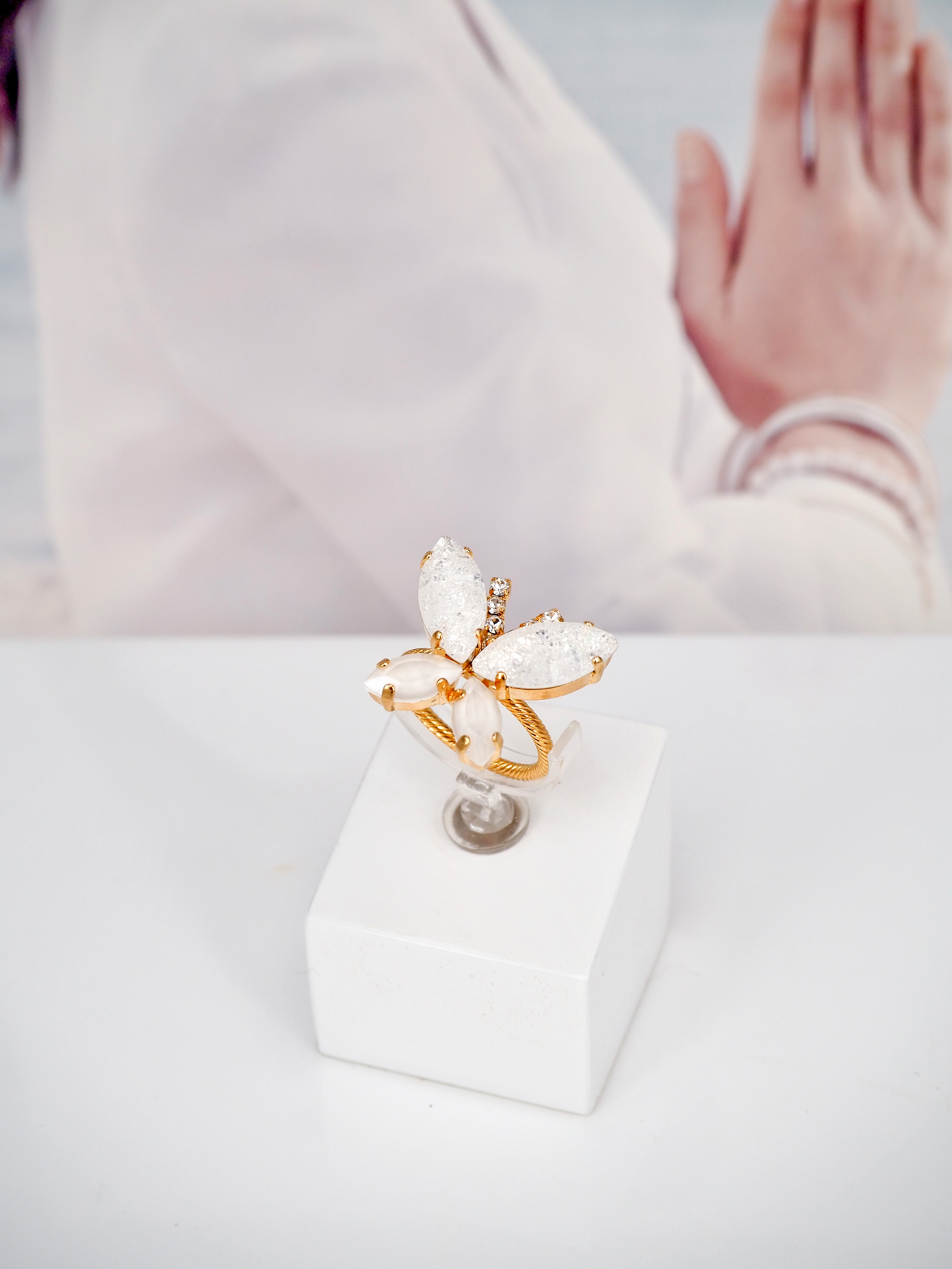 Ring Butterfly White combo Gold - 2