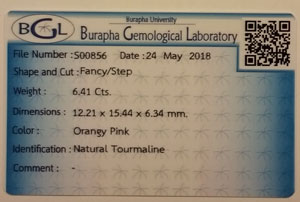Piedra preciosa de turmalina rosa genuina certificada enorme de lujo de 6,41 quilates - 5