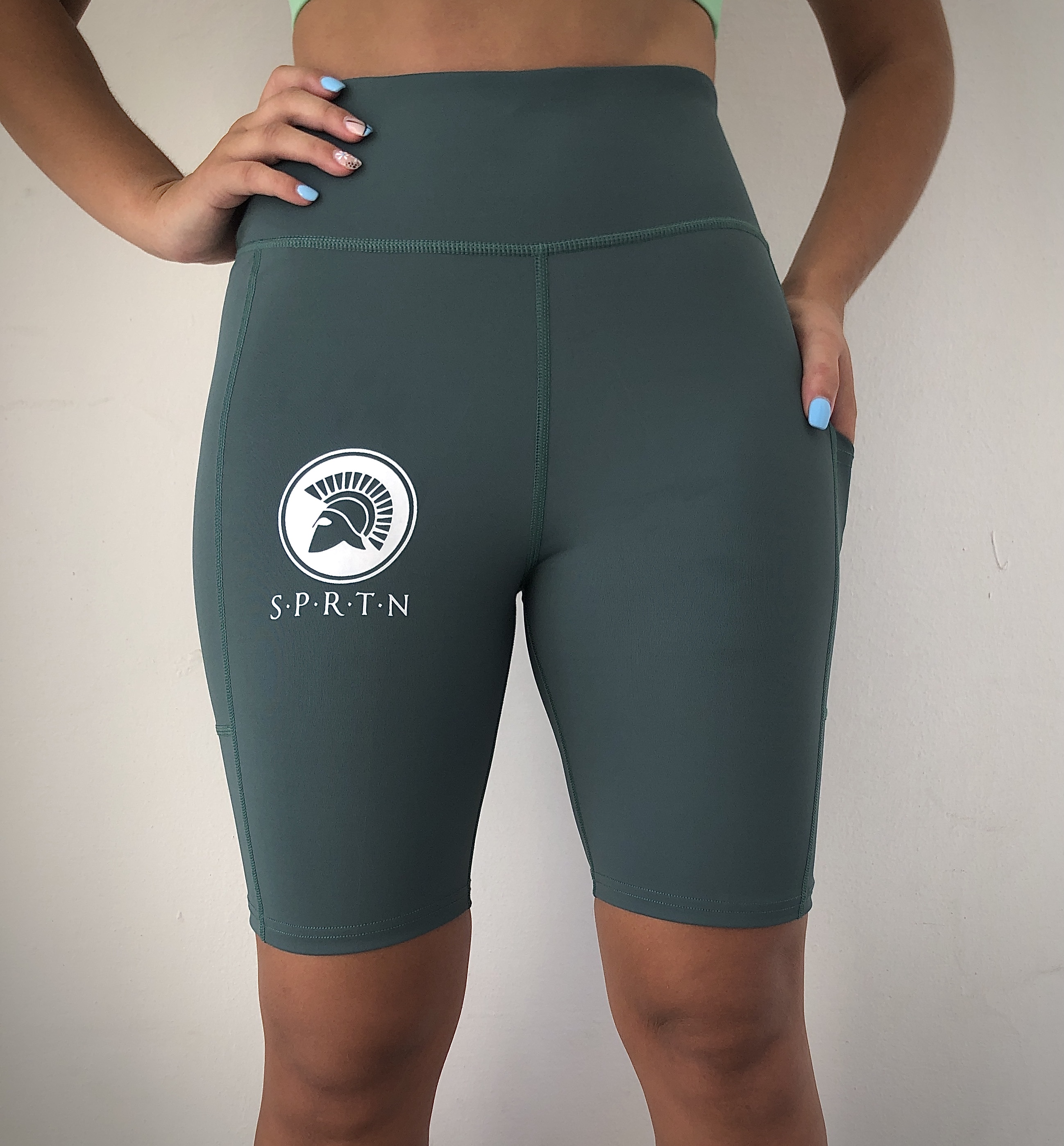 dark green biker shorts