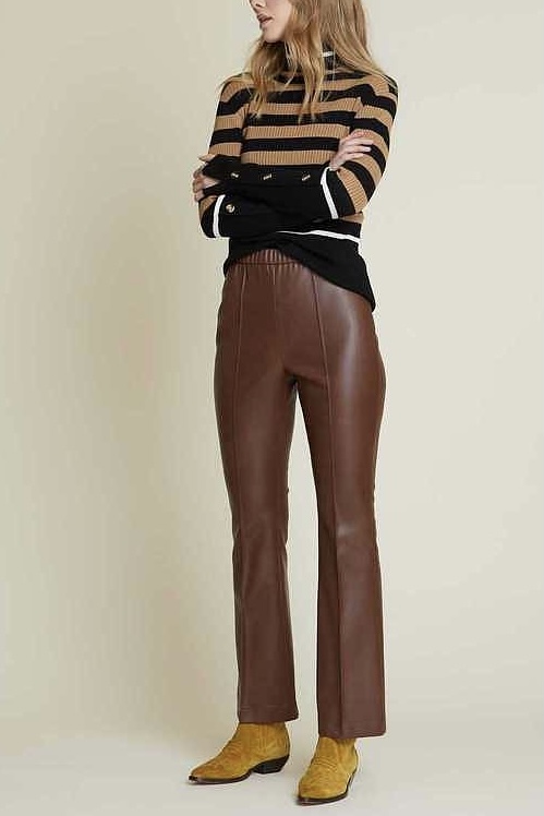 Derhy - Oberkampf Fake Skin Trousers Marron - 2
