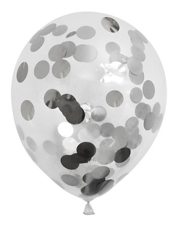 Ballong Konfetti Silver 6 pack