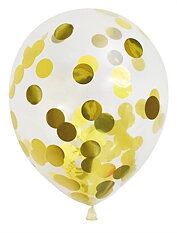 Ballong Konfetti Guld 6 pack