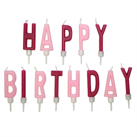 Happy Birthday Kynttilät Pinkki