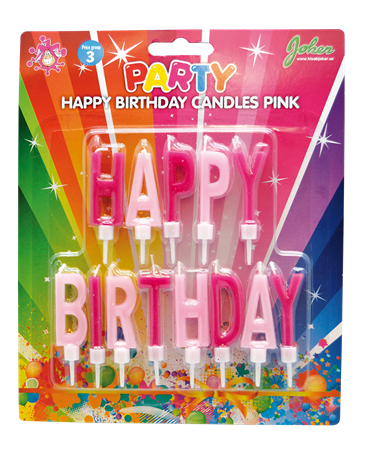 Happy Birthday Kynttilät Pinkki - 2