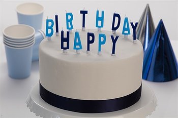 Happy birthday Tårtljus Blå