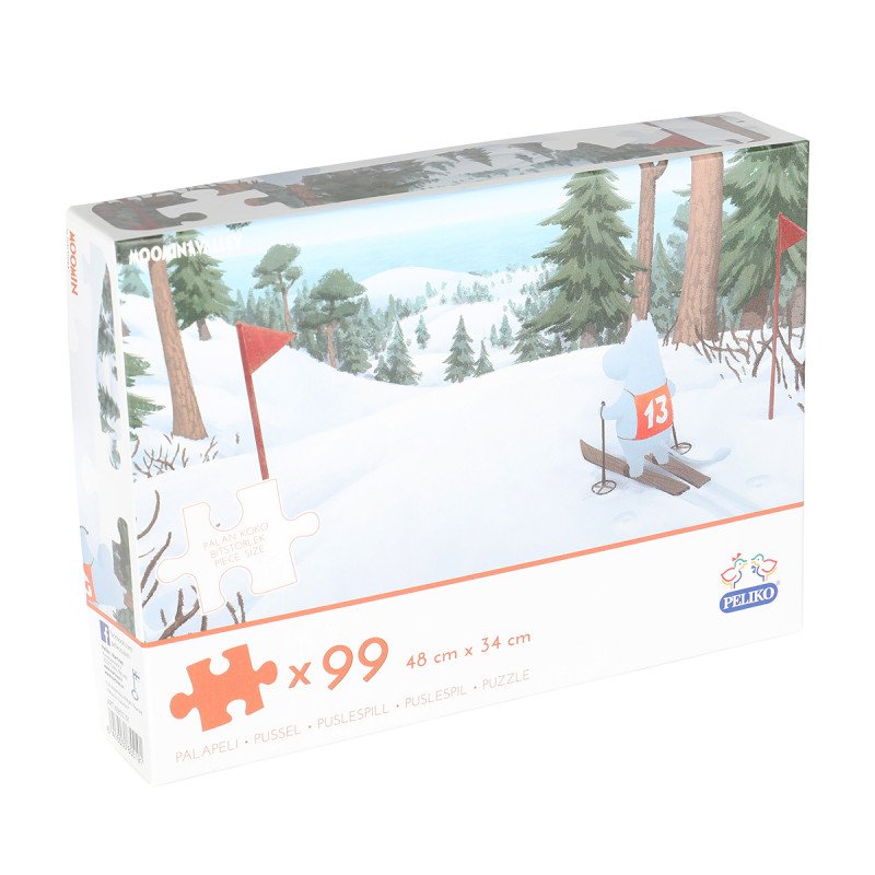 Mumin Pussel Mumindalen 99 Bitar - Mumintrollet åker skidor