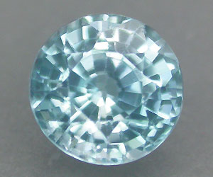 Circón azul redondo de 6,5 mm de lujo, brillante y lujoso de 1,66 quilates