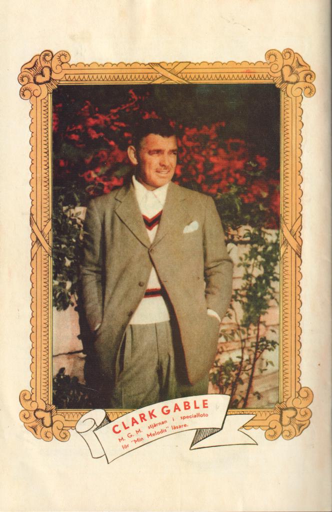 Min melodi nr 1 1949 Begagnad, Idolbild Clark Gable, Facsimil! - 2