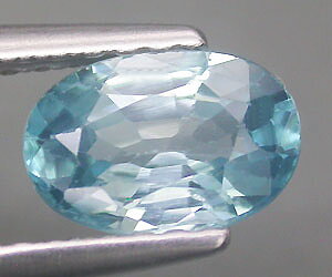 Piedra preciosa de circón azul natural hermosa y brillante de 1,11 quilates