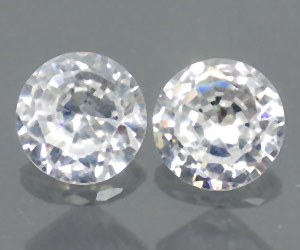 2 piezas que combinan absolutamente perfectas piedras redondas de cz blancas de 6 mm - 3