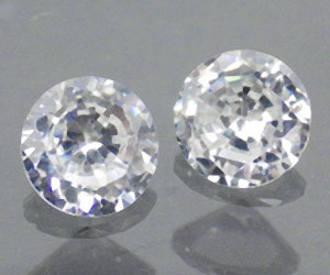 2 piezas que combinan absolutamente perfectas piedras redondas de cz blancas de 6 mm