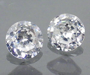 2 piezas que combinan absolutamente perfectas piedras redondas de cz blancas de 6 mm