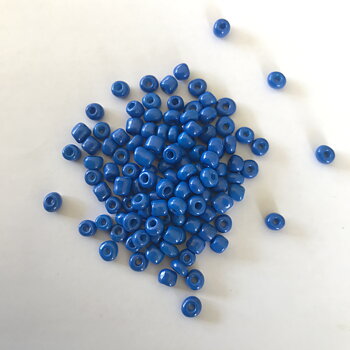 Blå - mellan , rocaillepärlor, 4mm, ca 300st/22g