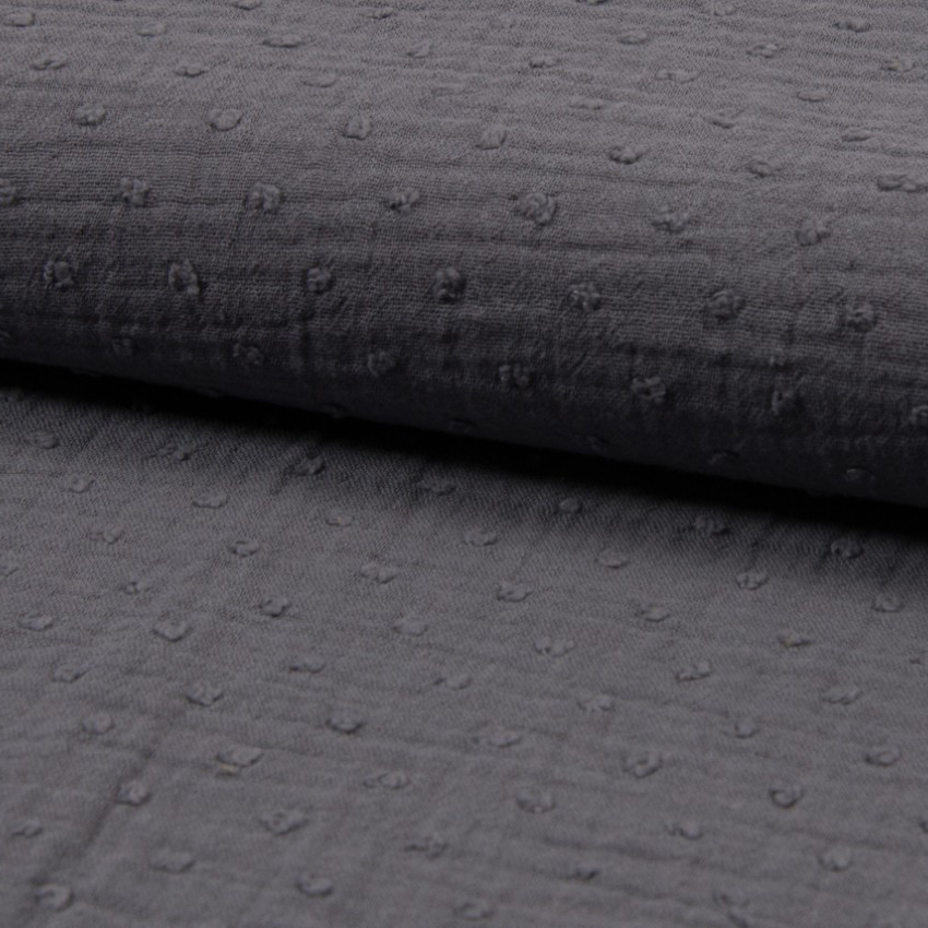DOT MUSLIN - DARK GRAY