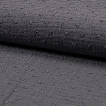 DOT MUSLIN - DARK GRAY