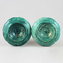 Josef Ekberg (1920s) Two Art Deco Candleholders with Green Luster Glaze 8 cm