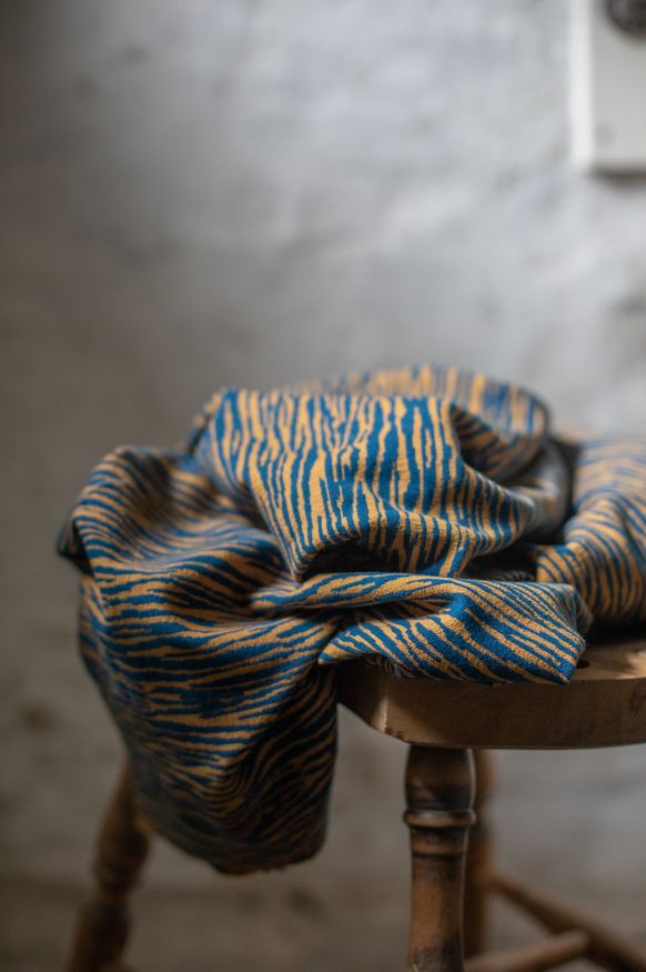 BARK JACQUARD - OCEAN/MUSTARD - 2