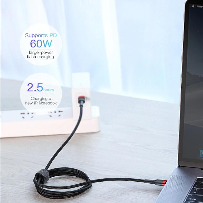 Baseus Cafule USB-C till USB-C, QC 3.0, USB-C PD, 3A 2 m - Röd - 4