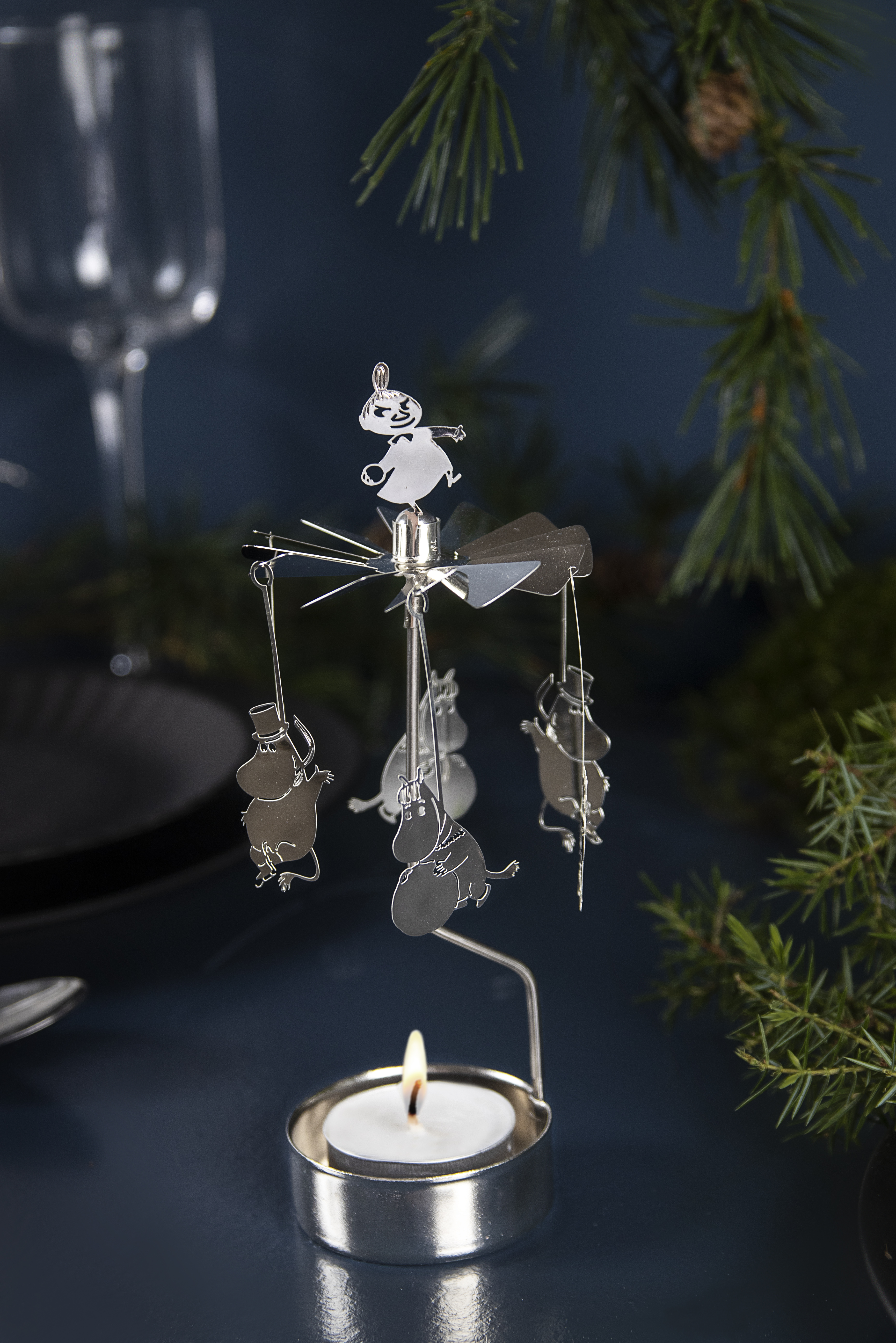 TEALIGHT SPINNER MOOMIN WINTER
