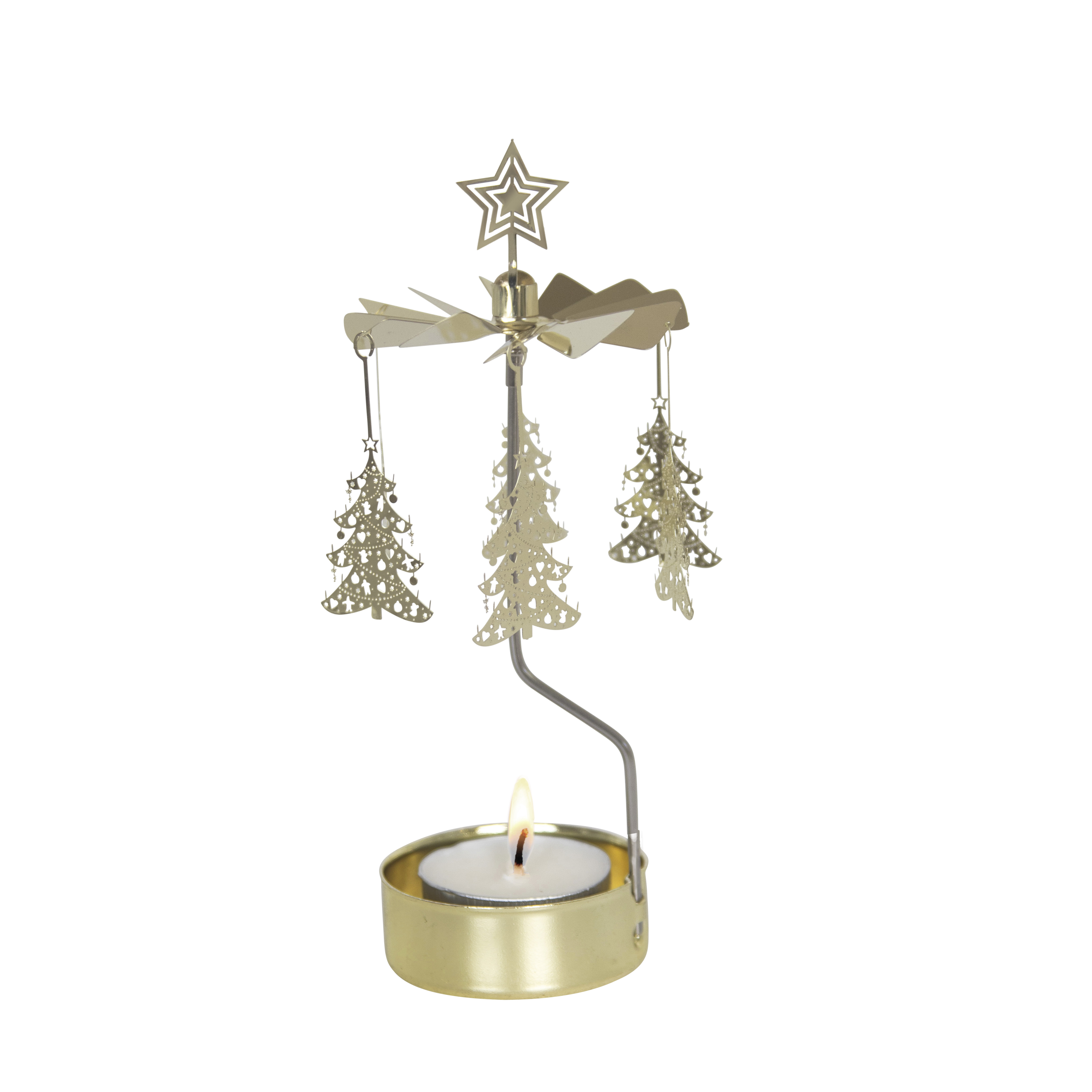 TEALIGHT SPINNER CHRISTMAS TREE - 3