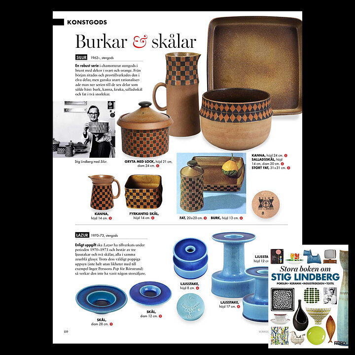 スティグ・リンドベリ  Silurシリーズ 　チェック柄のボウル  Bowl    20/14cm  1962年