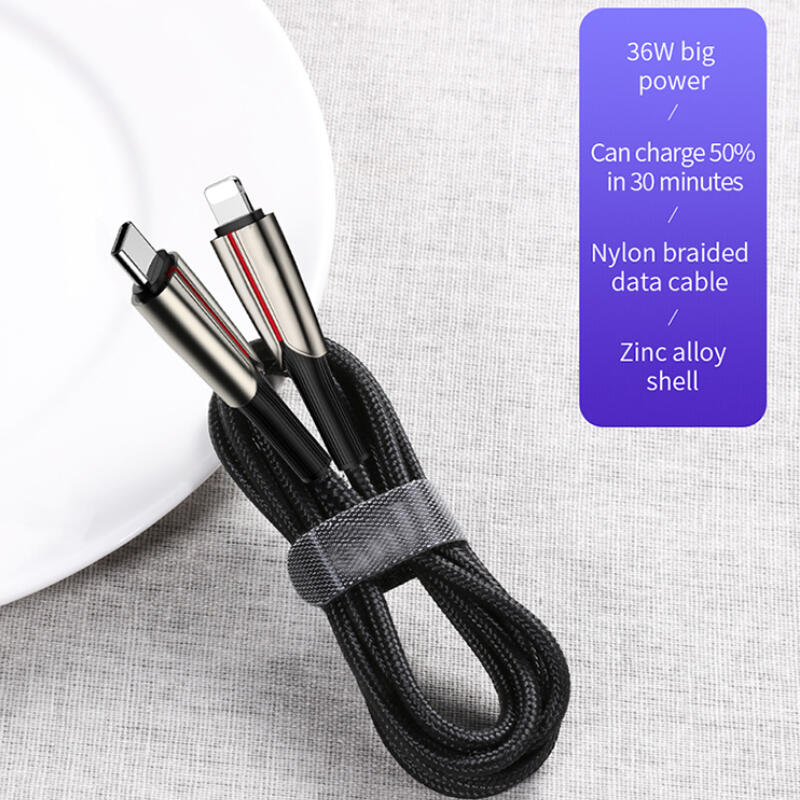 SiGN PD USB-C till Lightning Kabel, 1.2m, 3A, 36W - Svart - 6