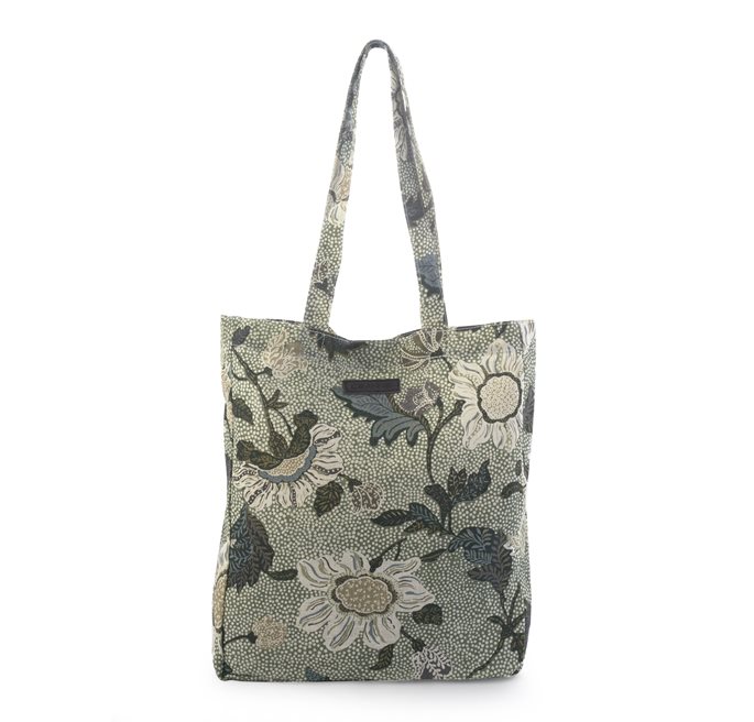 NEW SHOPPER SOFT GREEN FLOWER LINEN
