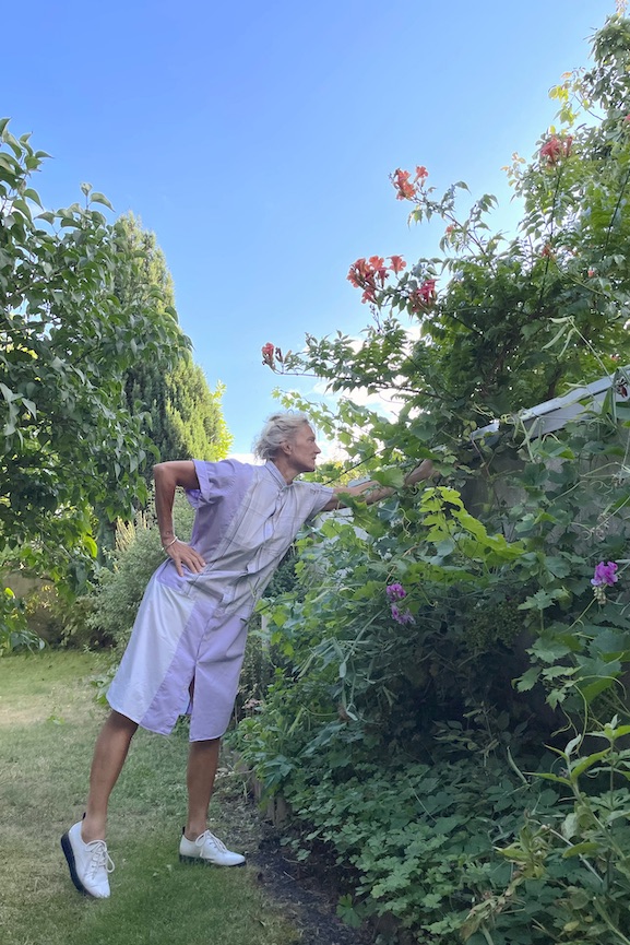 SÅLD Skjortklänning, lila ruta - 3