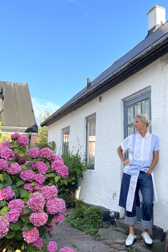 SÅLD Skjortklänning med skjortbröst - 6