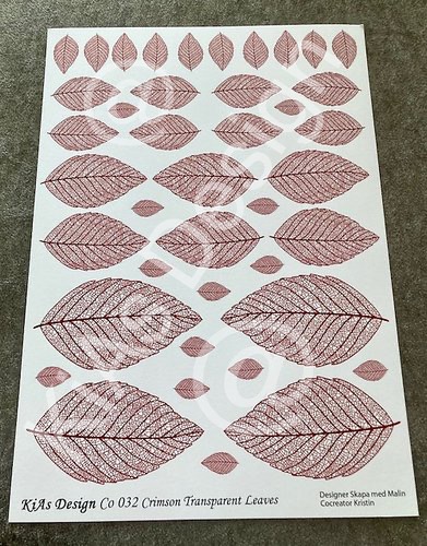KiAs Design C0 032 Crimson Transparent Leaves