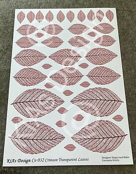 KiAs Design C0 032 Crimson Transparent Leaves