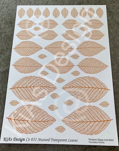 KiAs Design C0 031 Mustard Transparent Leaves