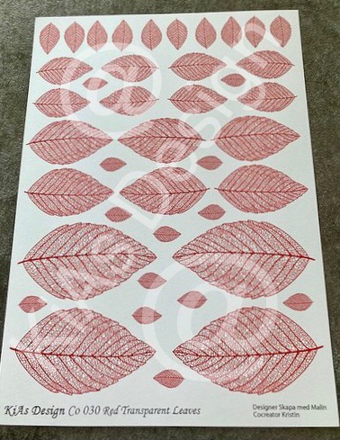 KiAs Design C0 030 Red Transparent Leaves