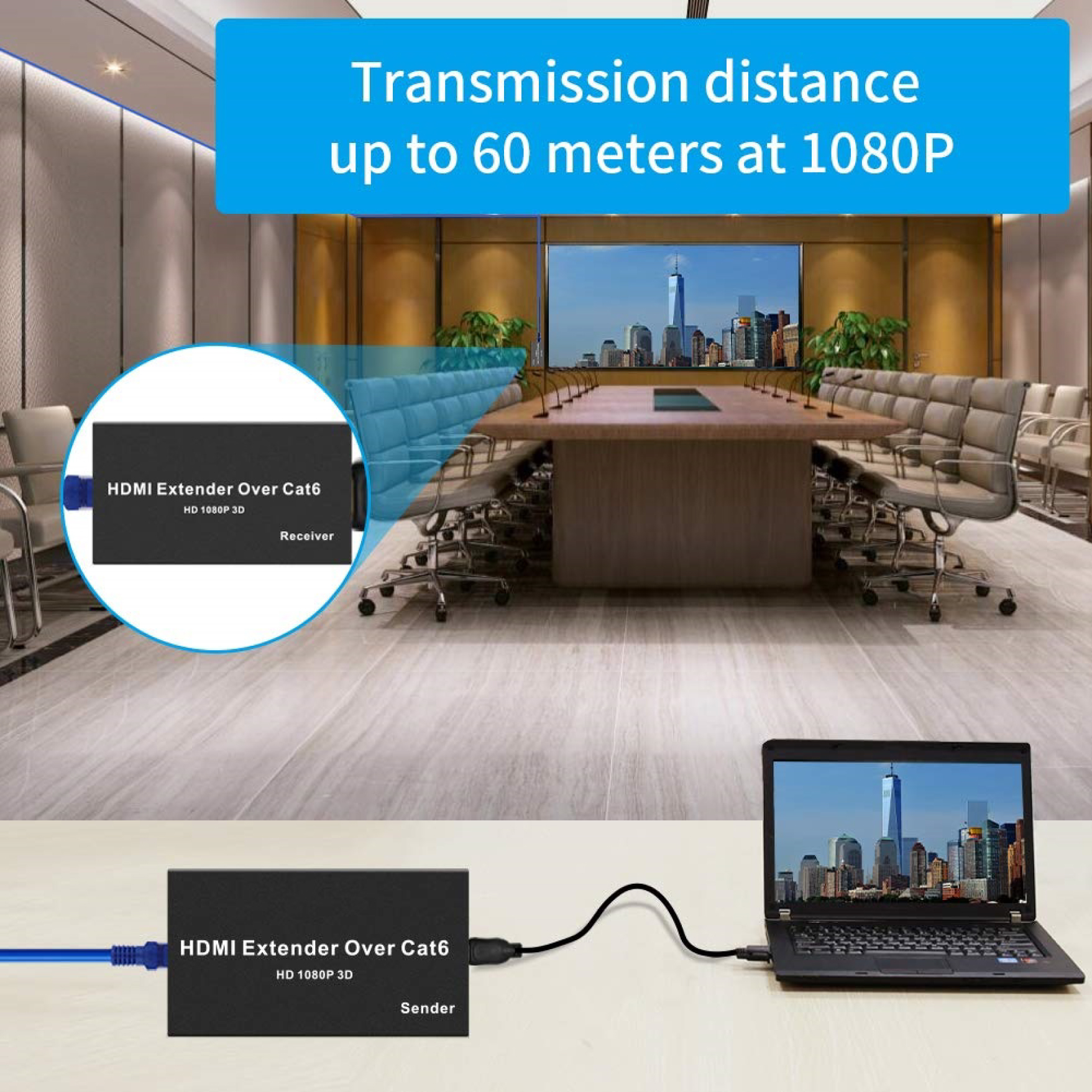 HDMI extender 60m IR - 6