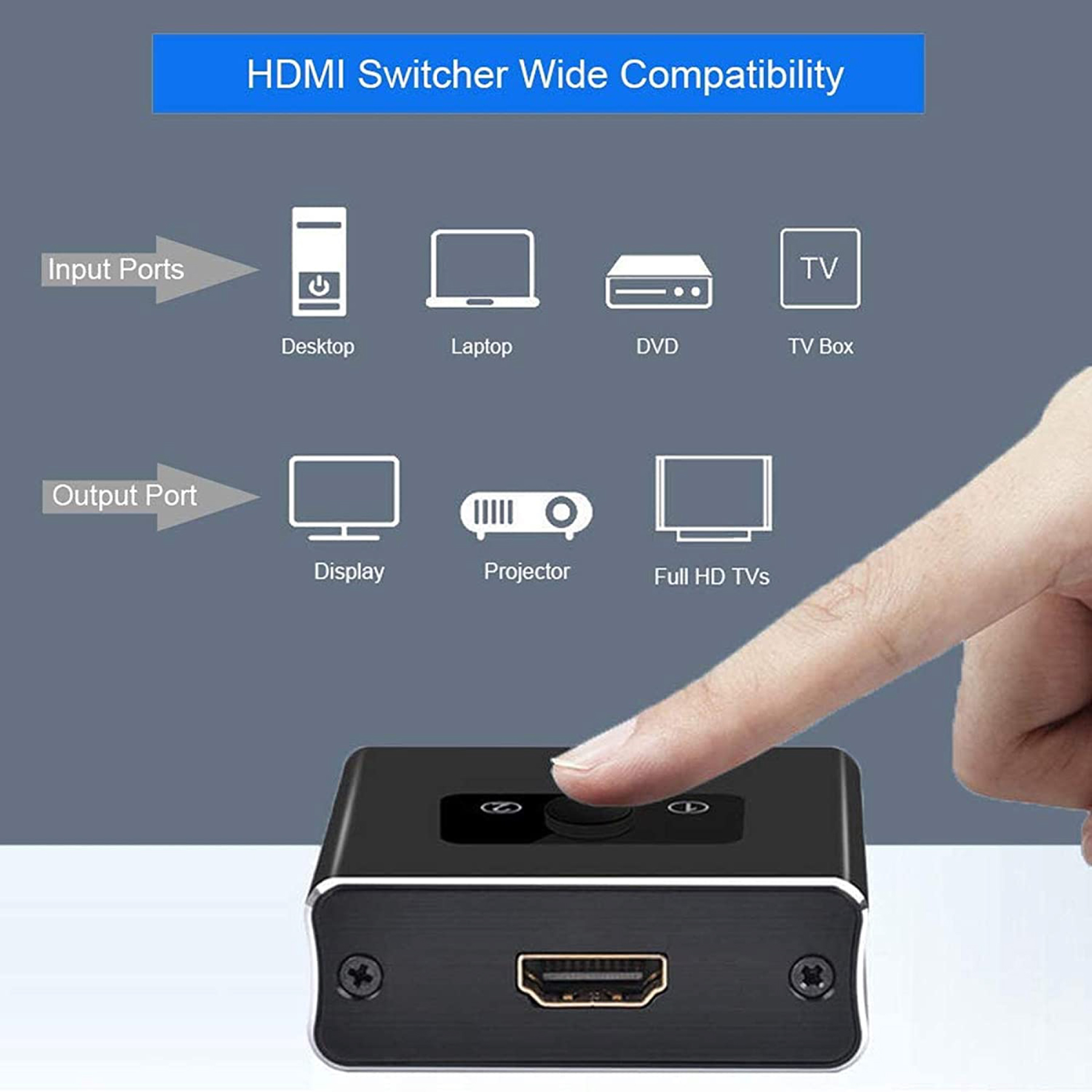HDMI 2-väg Switch/splitter - 3