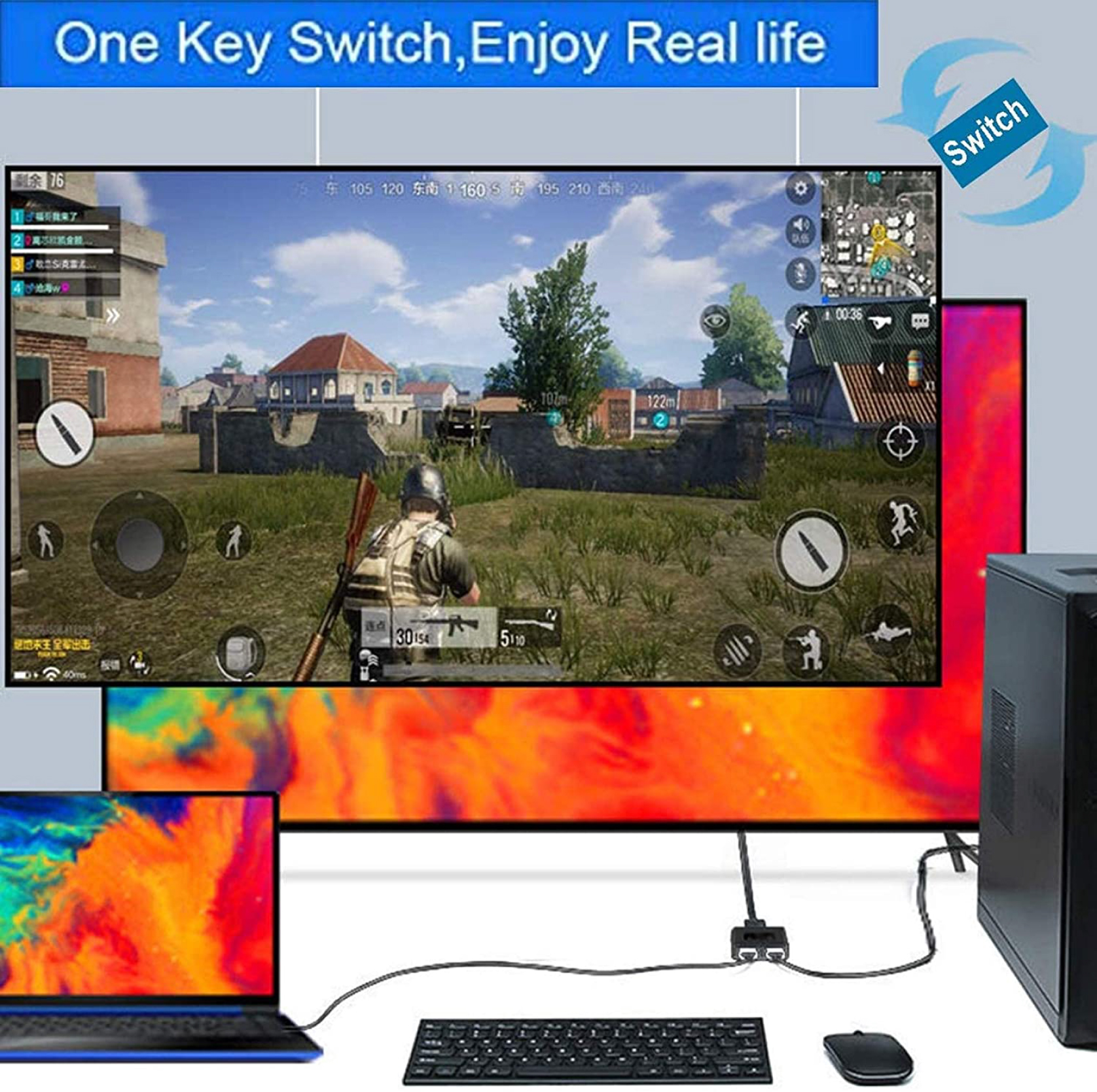 HDMI 2-väg Switch/splitter - 6