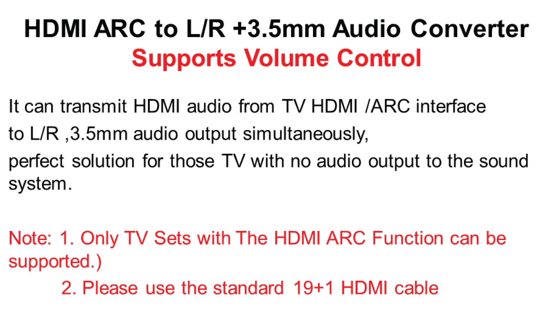 HDMI ARC L/R+3,5mm Audio - 2