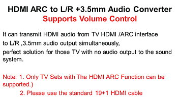 HDMI ARC L/R+3,5mm Audio