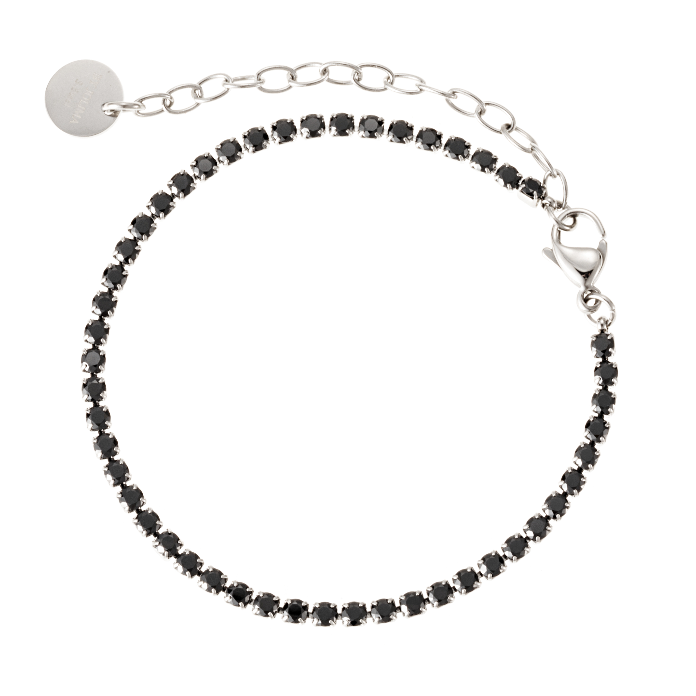 Celine tennisbracelet, black steel