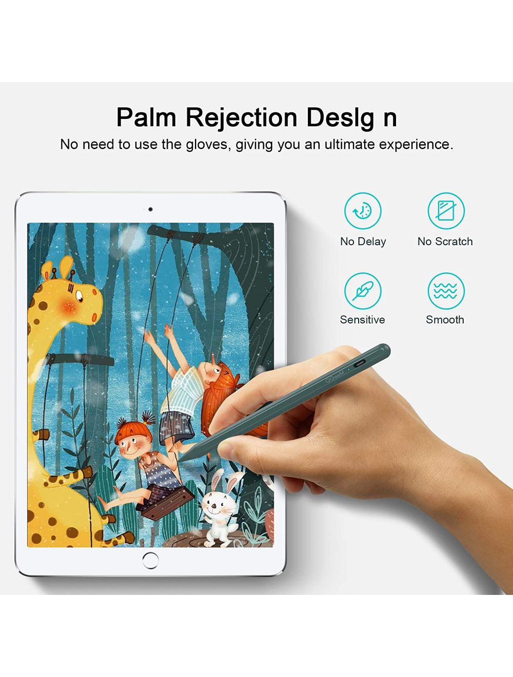 QGeeM Stylus Penna för iPad med handavvisningsteknik Grön - 4