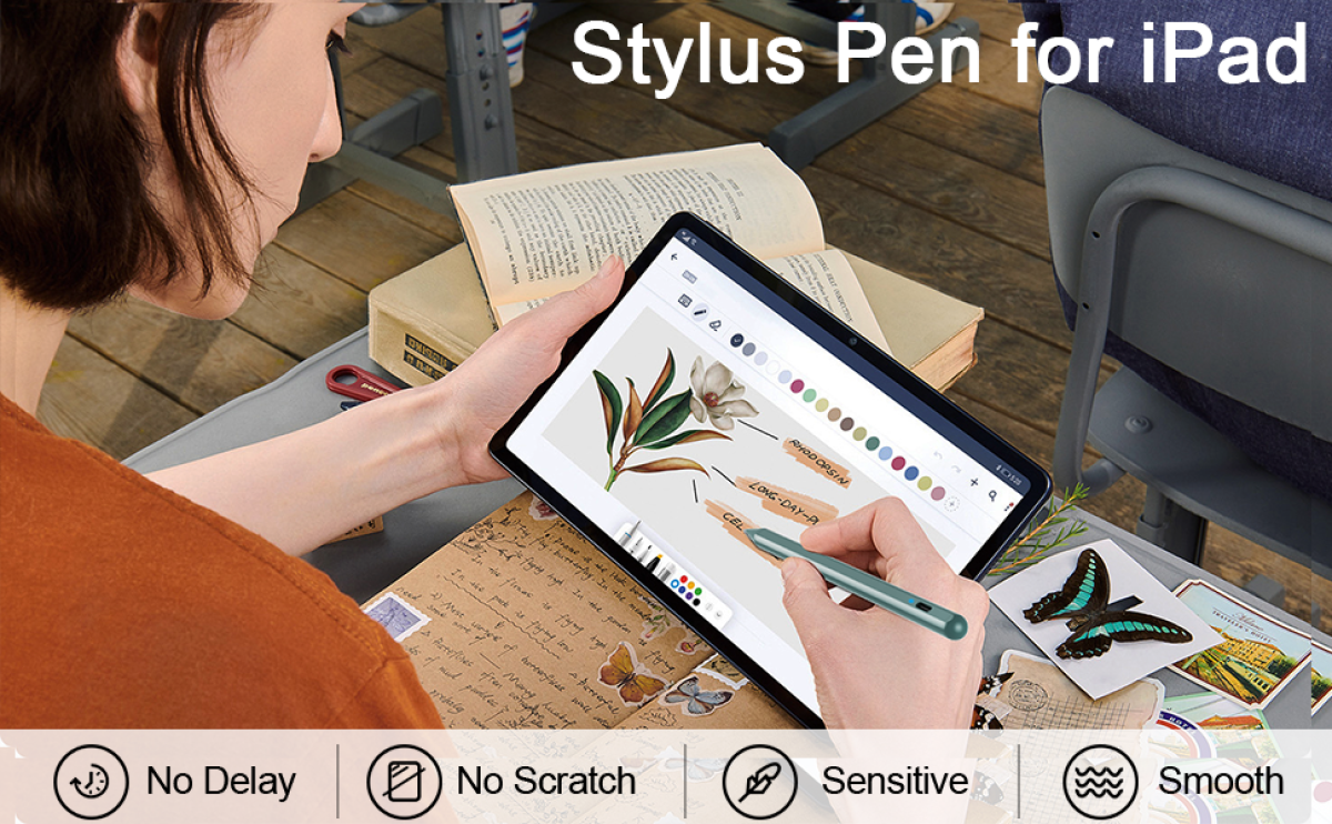 QGeeM Stylus Penna för iPad med handavvisningsteknik Grön - 13
