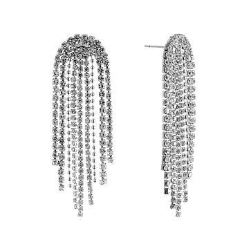 Cabana crystal earring, silver
