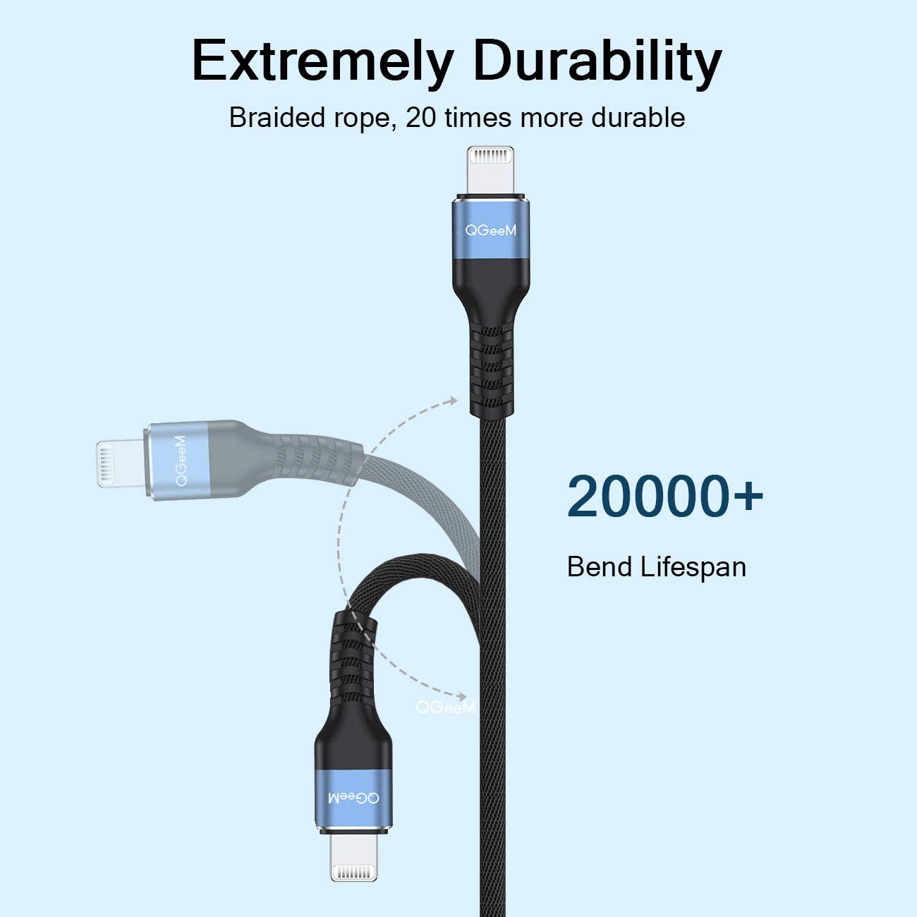 QGeeM 1m USB A to Lightning Cable - 7