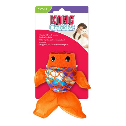 Kong Kattleksak Crackles Gulpz Orange 20x14cm - 4