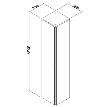 Victoria høyskap Maxi hvit (H1718 mm)