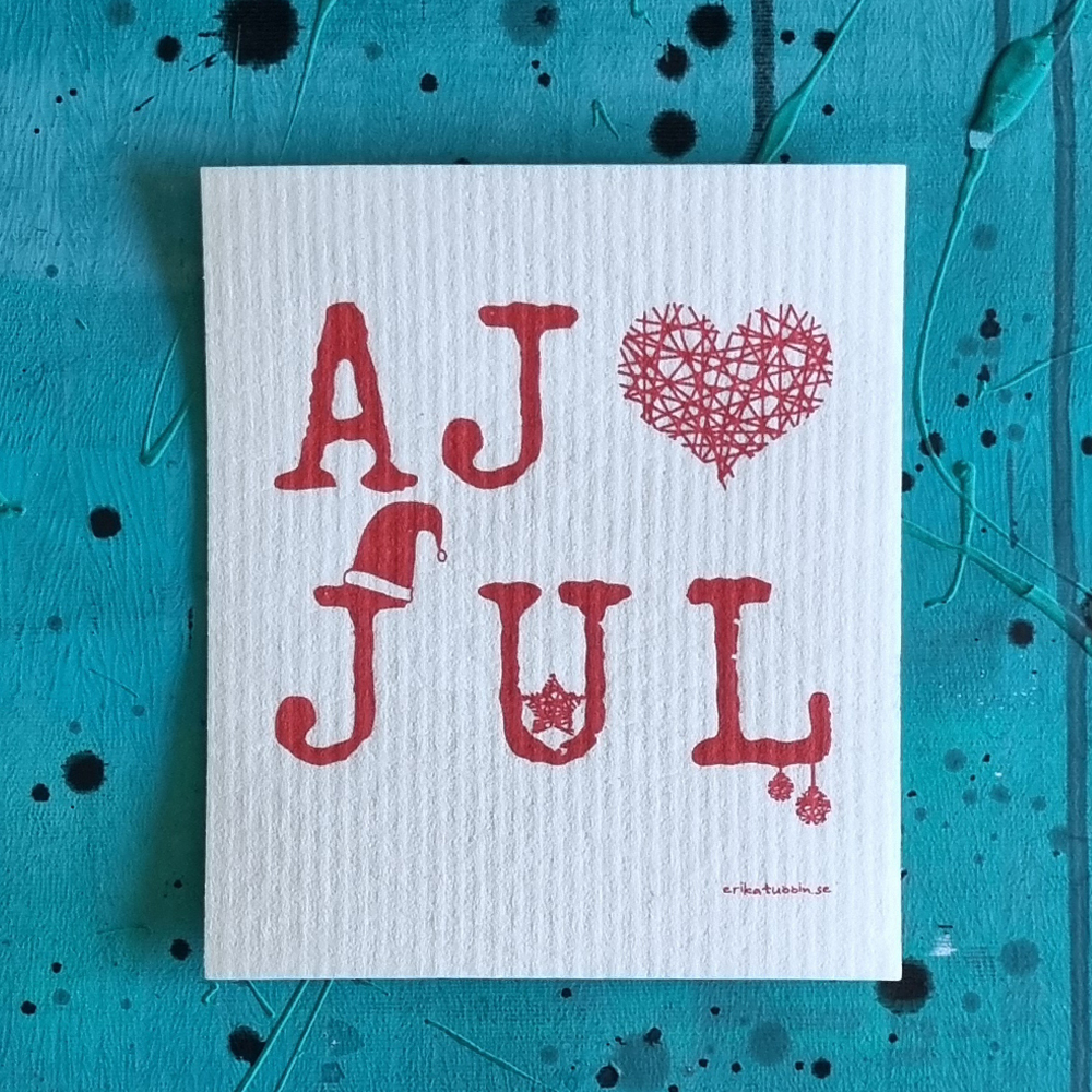 dishcloth AJ LOVE JUL red