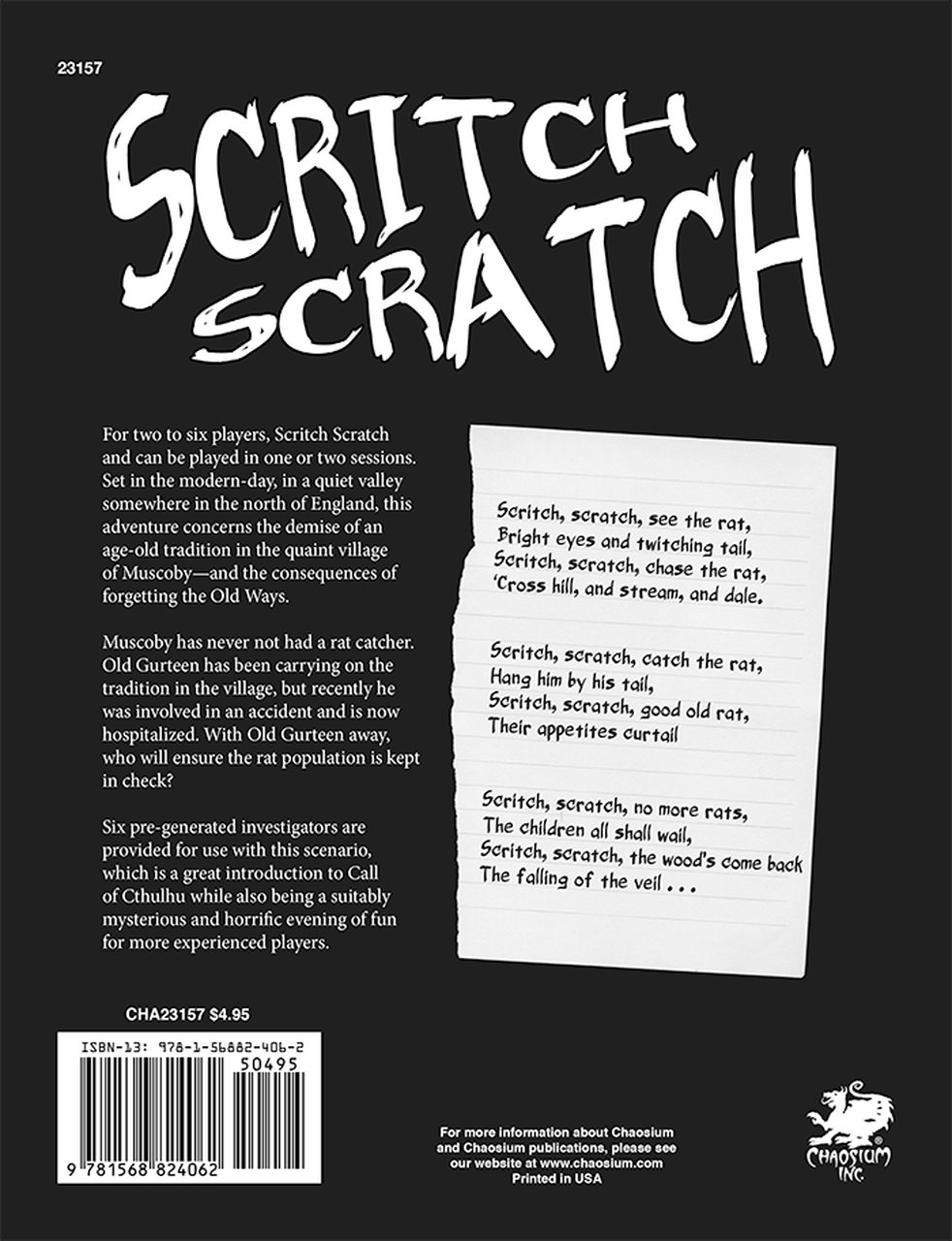 Call of Cthulhu RPG - Scritch Scratch + PDF - 2