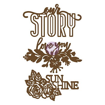 Prima Laser Cut Chipboard 3/Pkg - Our Story