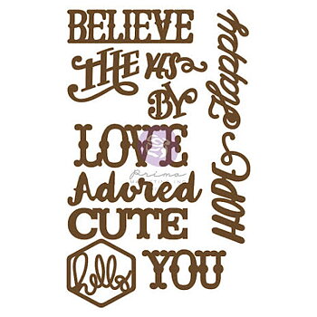 Prima Laser Cut Chipboard 11/Pkg - Loved & Adored